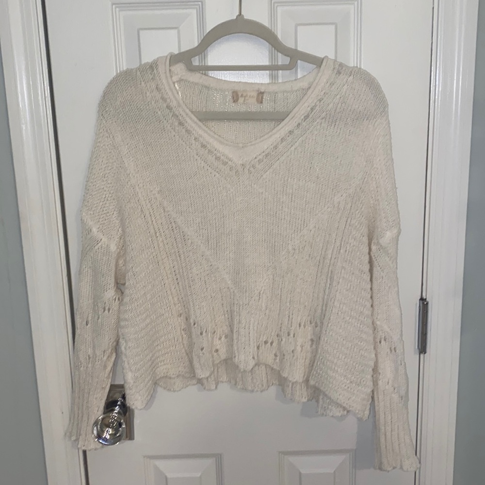 Cropped, Light White Sweater